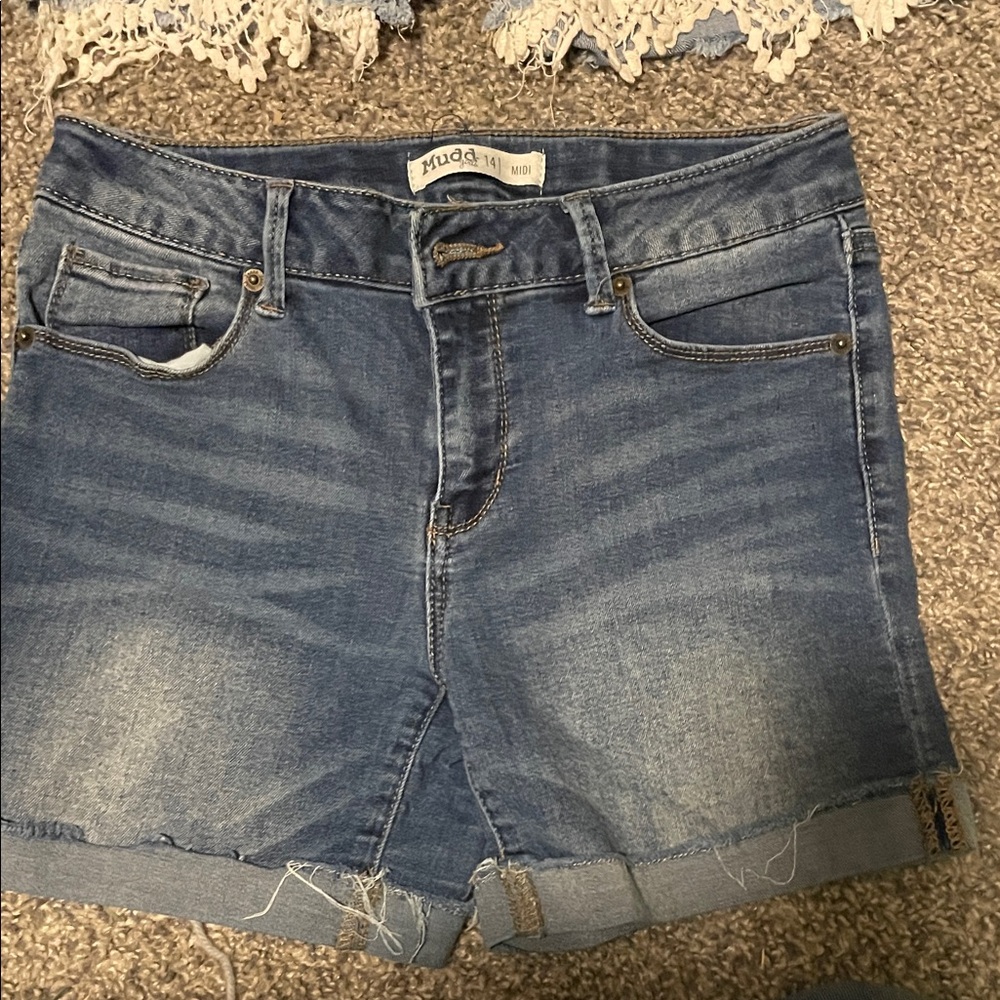 Mudd Dark Blue Denim Shorts